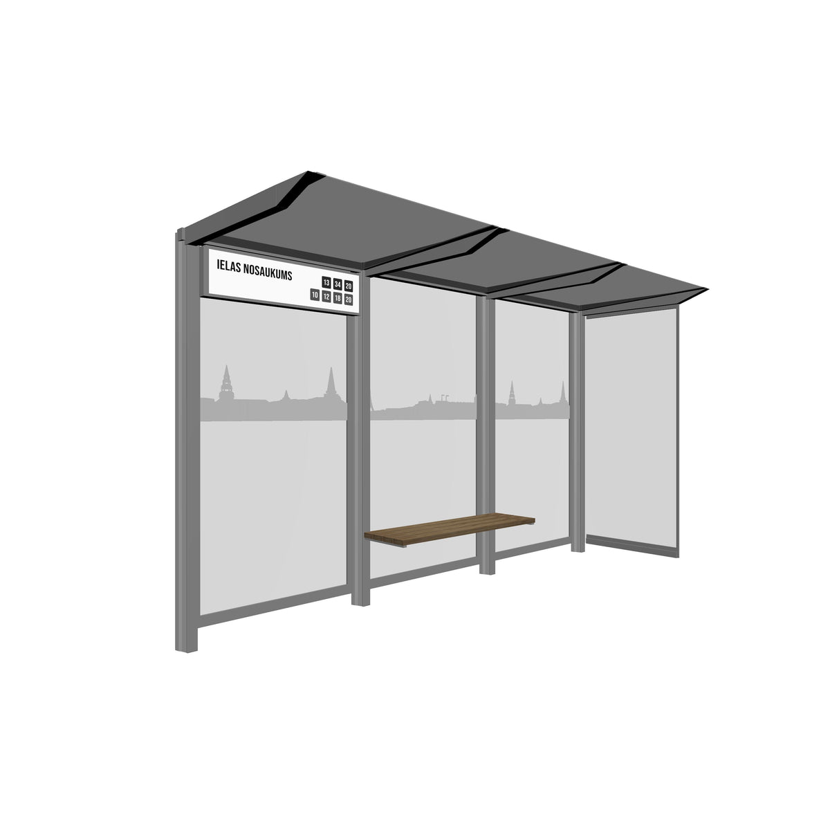 Bus Shelter RIGA L Side Section Glass