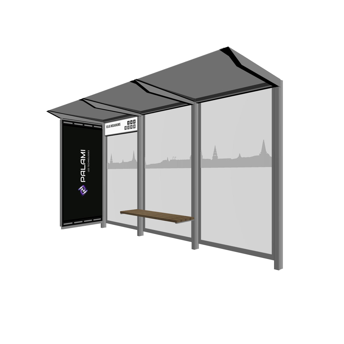 Sabiedriskā transporta nojumes (L/XL) sānu daļas LED ekrāns