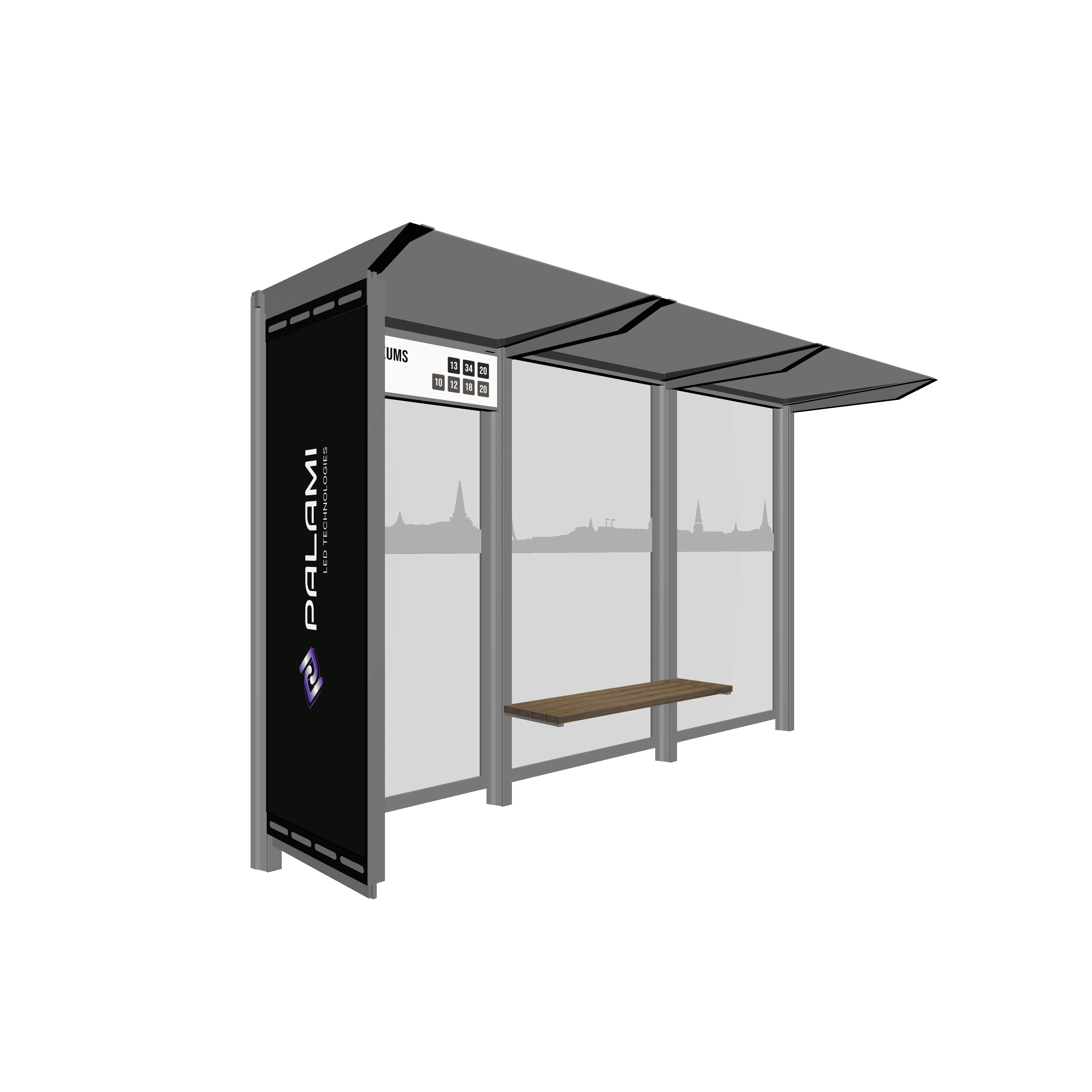 Bus Shelter RIGA (S/M) Side Section LED Display