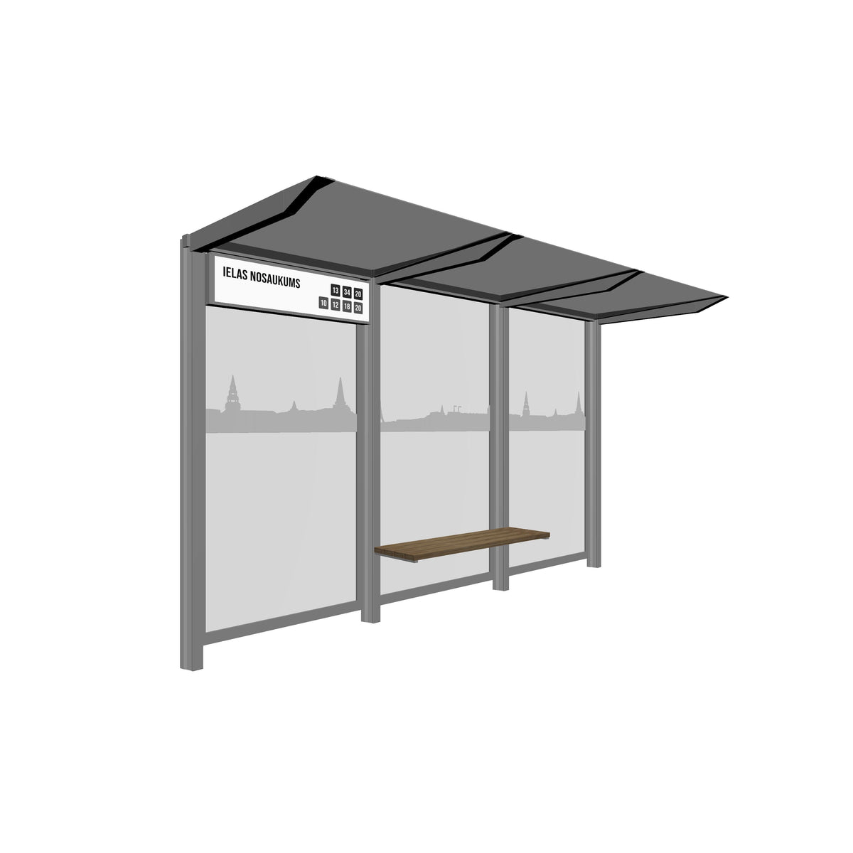 Bus Shelter RIGA L-Size with large design by PALAMI Group