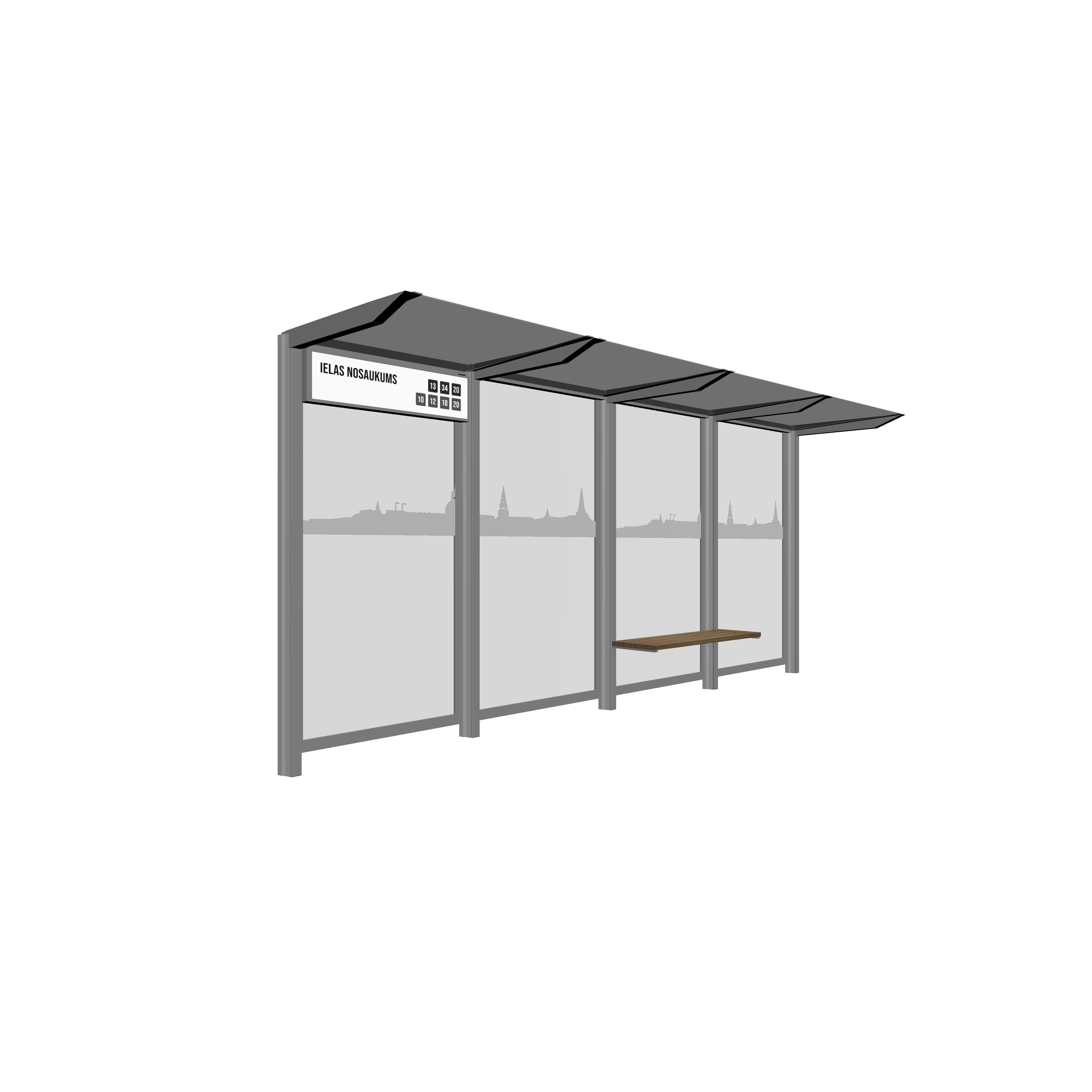 Bus Shelter M-Size by PALAMI Group - Mid-Size Durable Outdoor Advertising Shelter