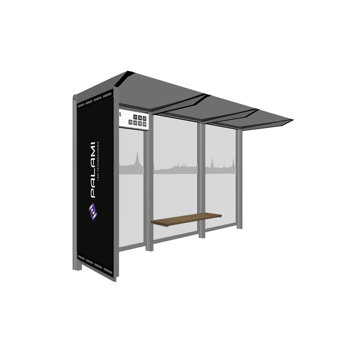 Sabiedriskā transporta nojumes (L/XL) sānu daļas LED ekrāns