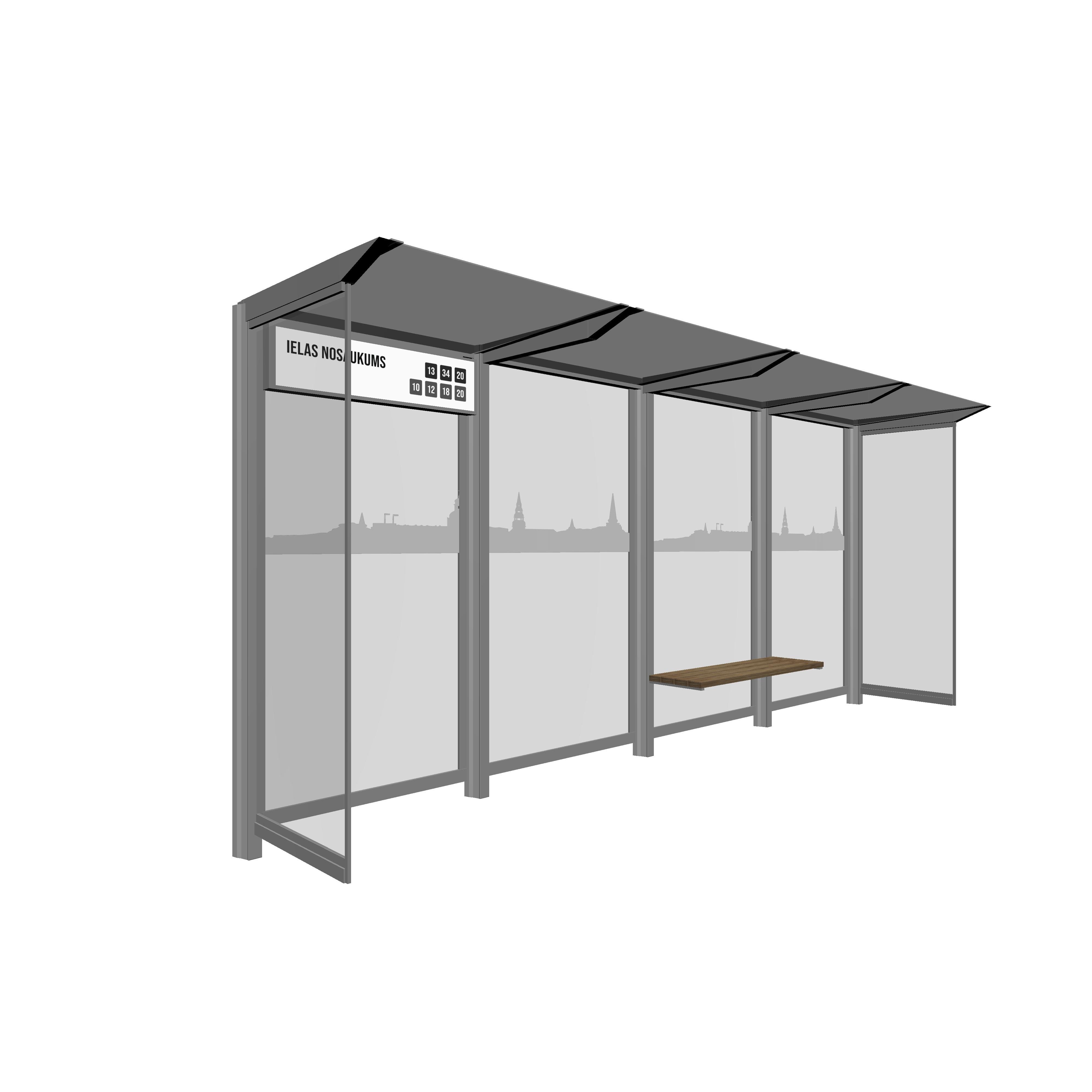 Bus Shelter RIGA M Side Section Glass