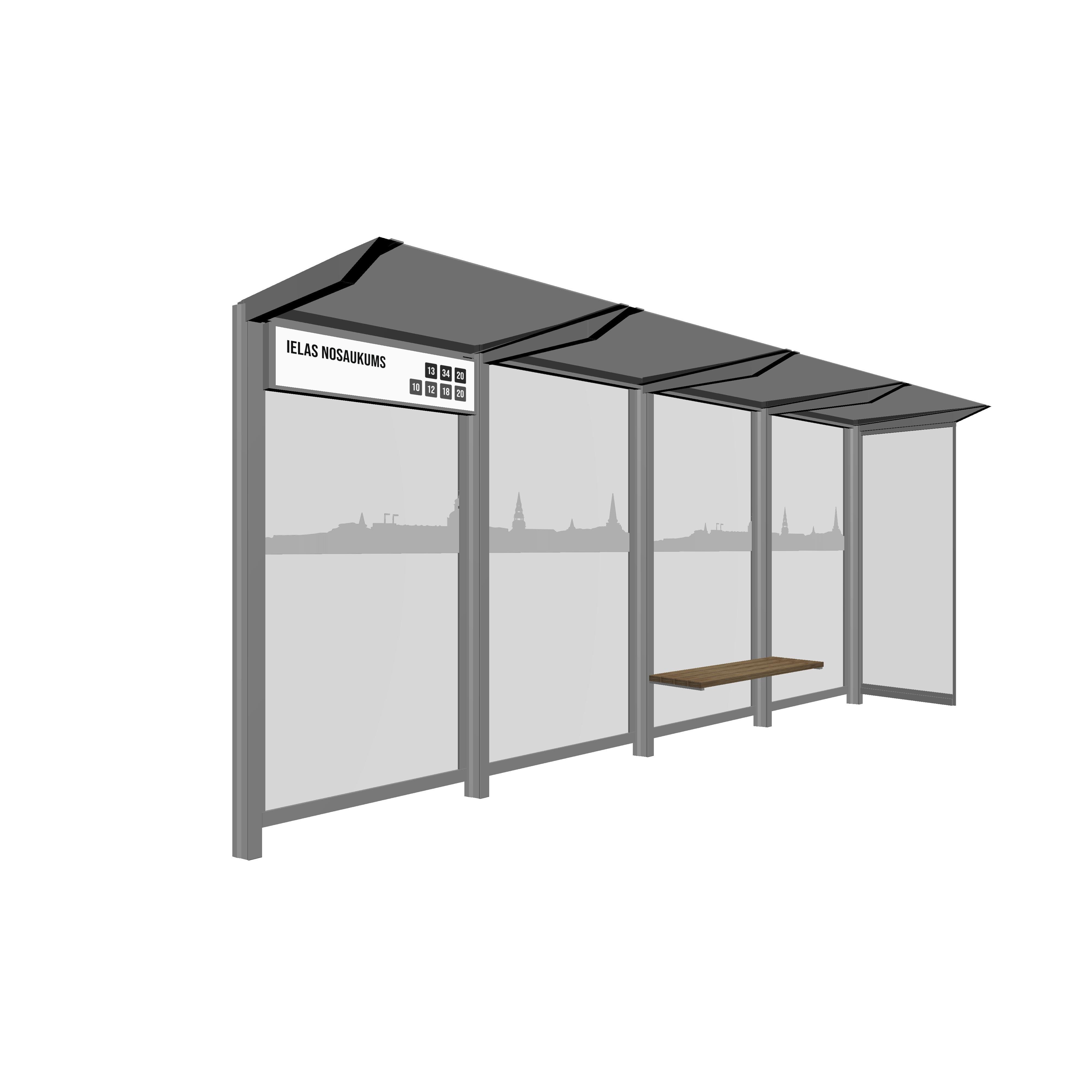 Bus Shelter RIGA M Side Section Glass