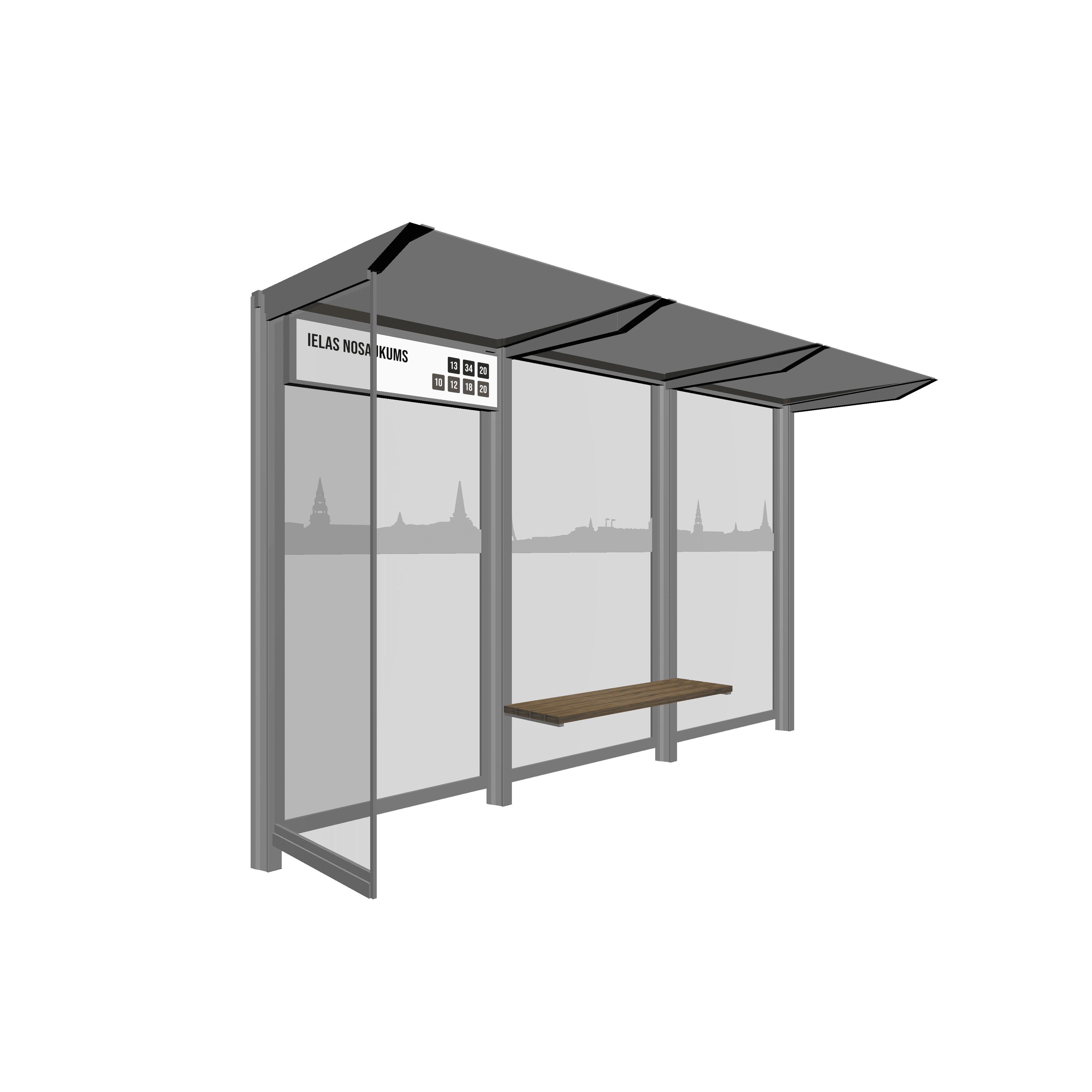 Bus Shelter RIGA (S/M) Side Section Glass