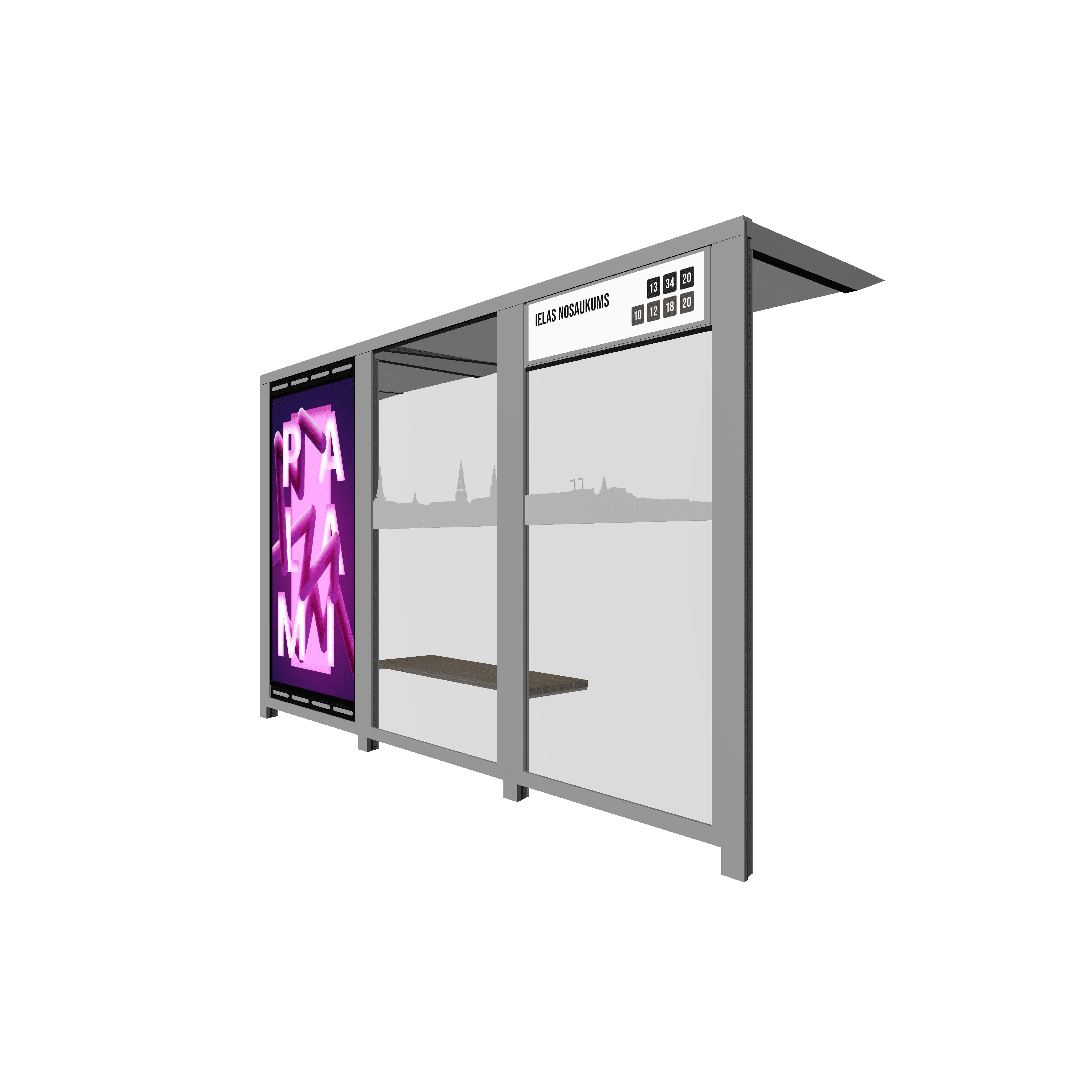 Bus Shelter RIGA Rear Section LED Display