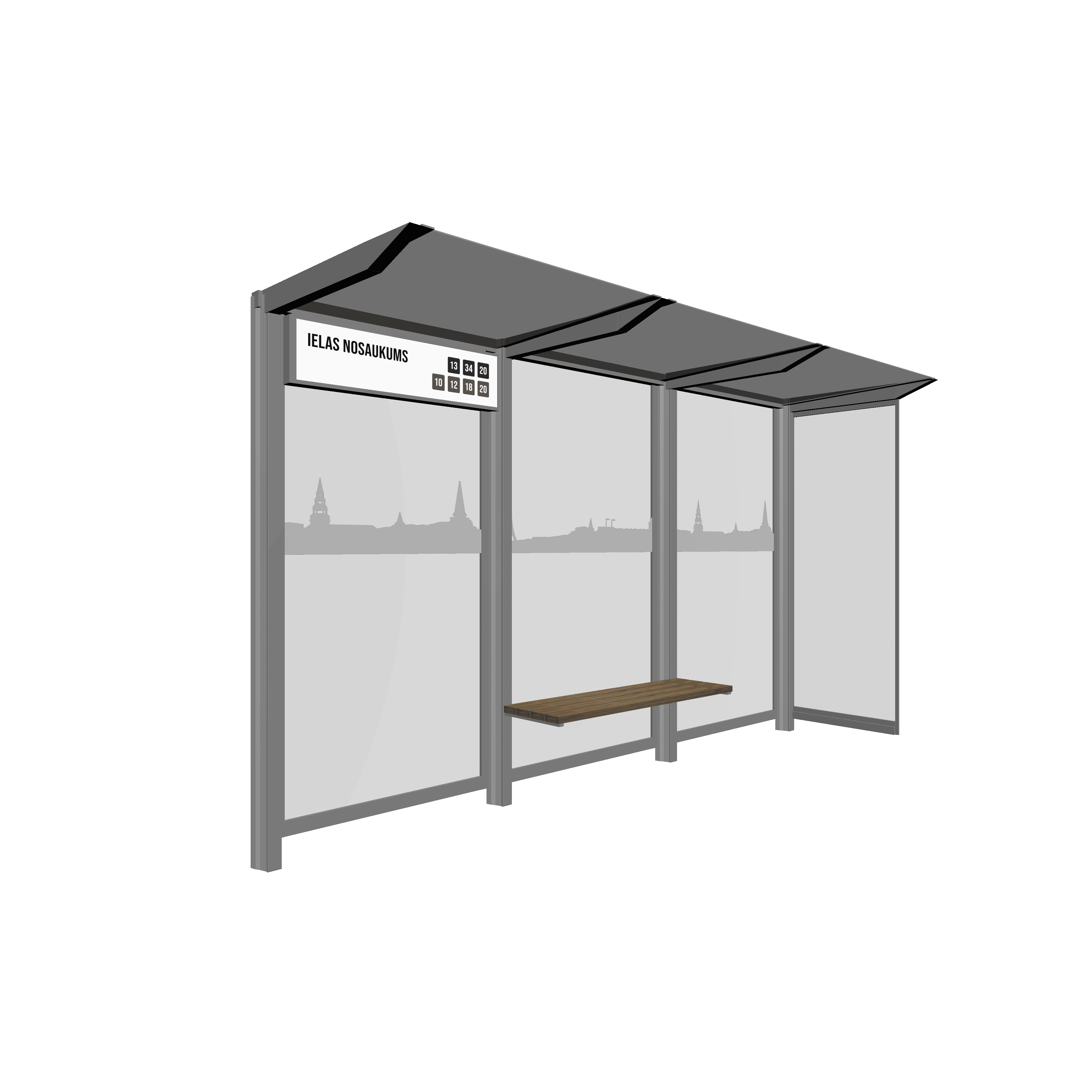 Bus Shelter RIGA S Side Section Glass