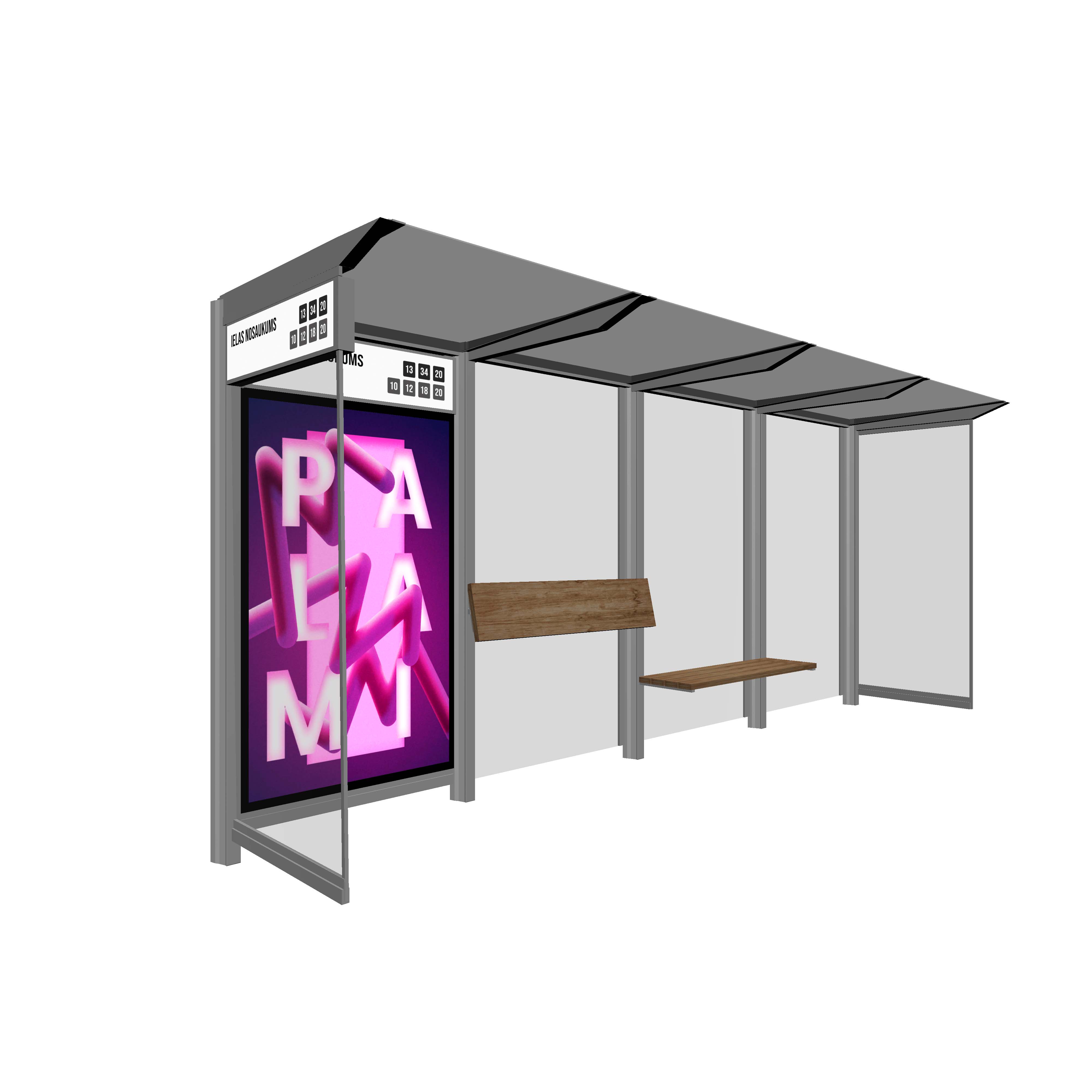 Bus Shelter RIGA Rear Section LED Display by PALAMI Group
